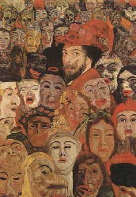 James Ensor Portrait of the Artist Sur-Rounded by Masks (mk09) china oil painting image